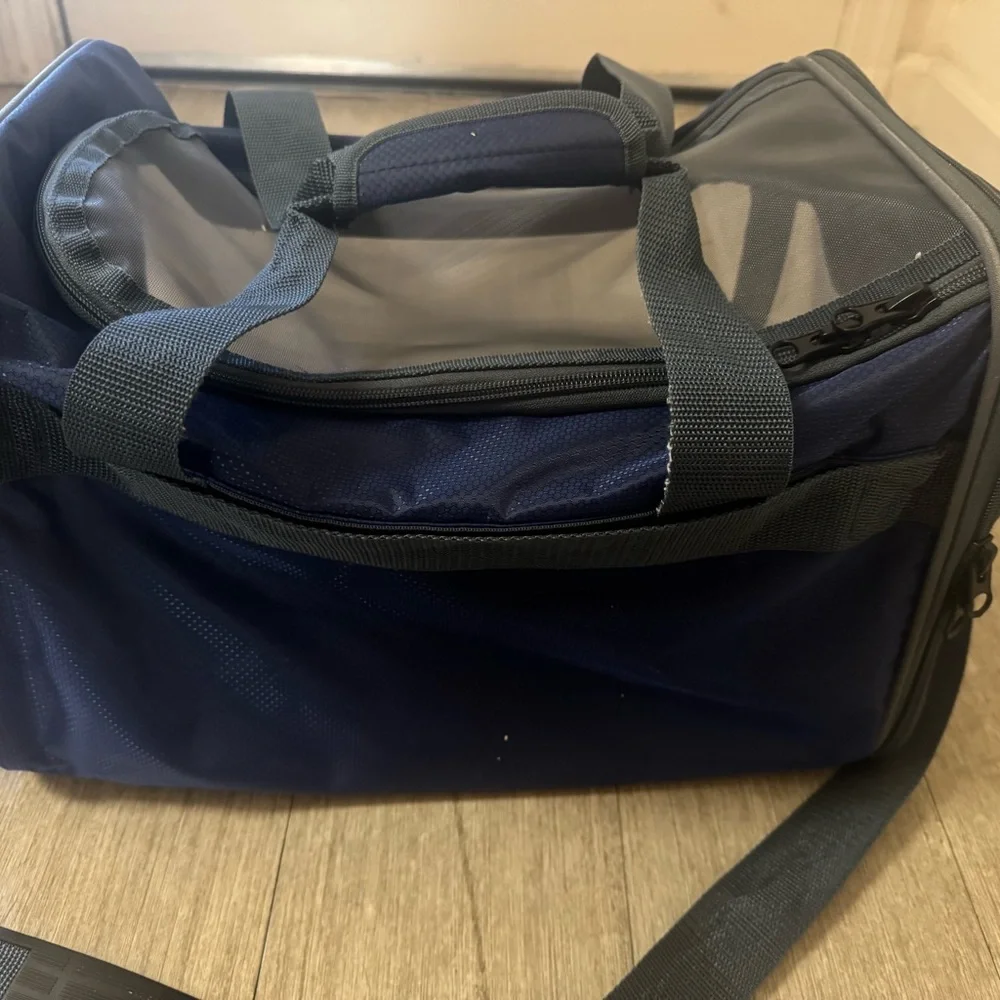 Navy Blue Mesh Pet Travel Bag